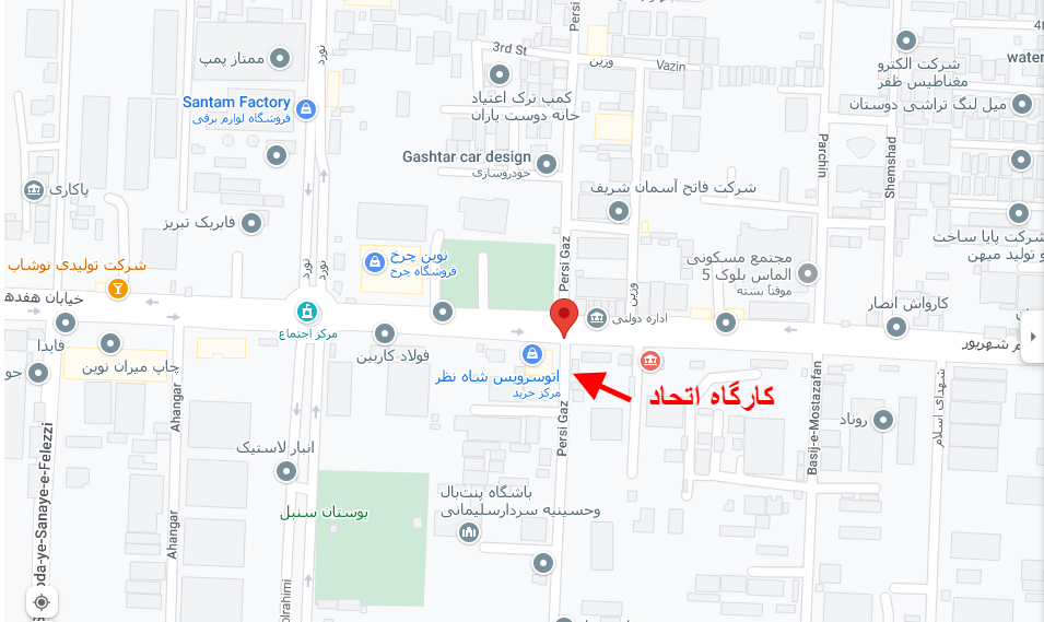 لوکیشن کارگاه اتحاد | دوپداله کردن خودرو